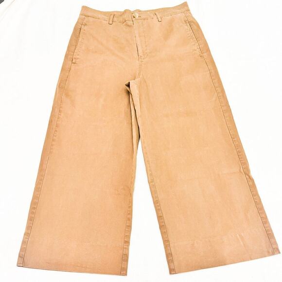 AYR Khaki Wide Leg Cropped Denim Jeans Size 10 - Picture 2 of 8